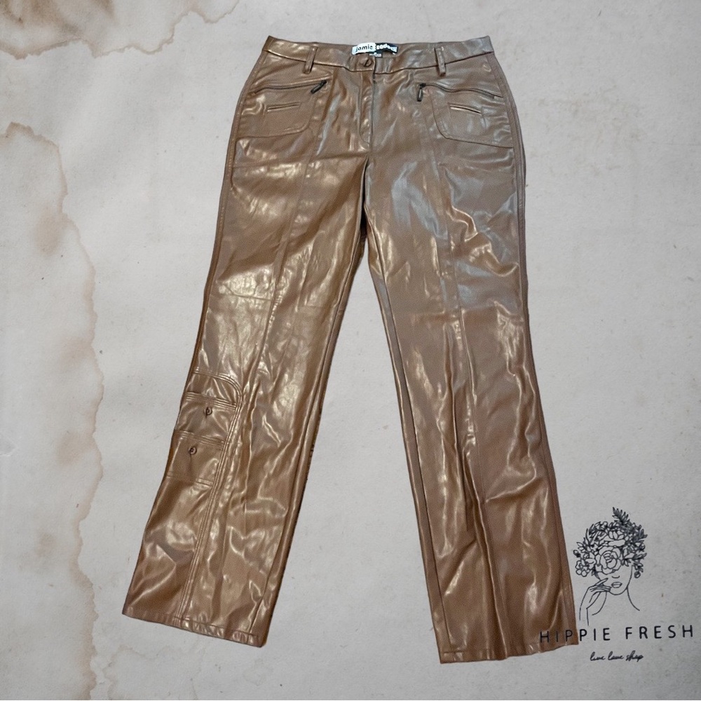 Jamie Sadock Woman’s Brown Vegan Leather Cargo Pants S12